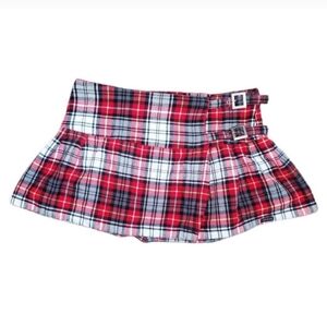 Tartan Low Rise Pleated Mini Kilt Skirt. Size: L